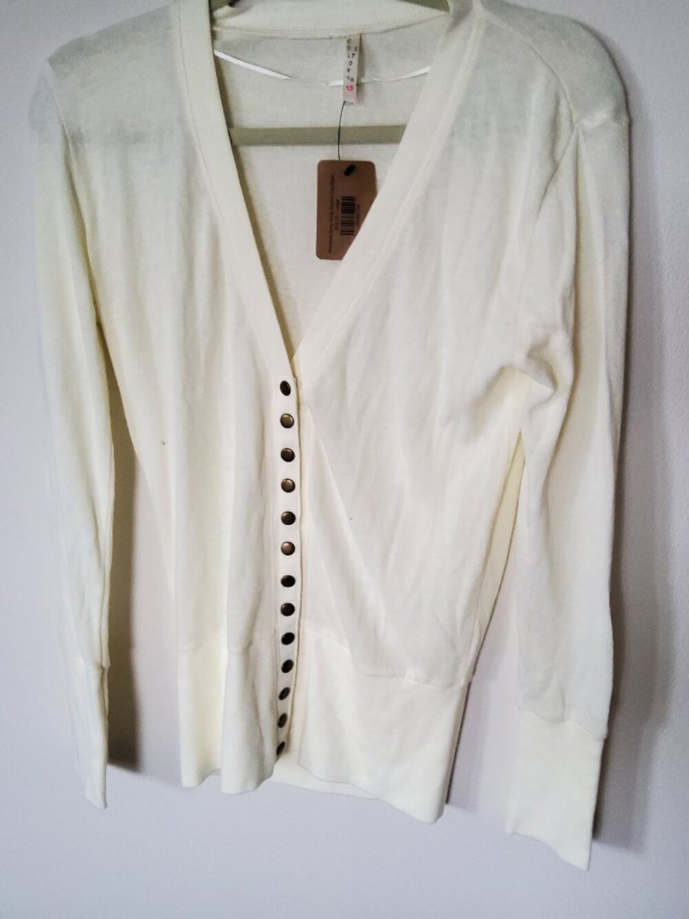 Ivory V Neck button down Cardigan size L